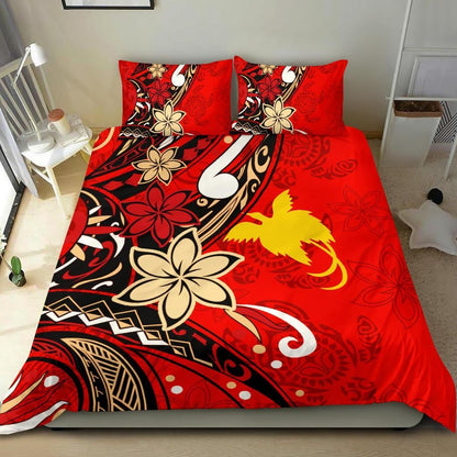 Papua Polynesian Bedding Set - Tribal Flower With Special Turtles Red Color