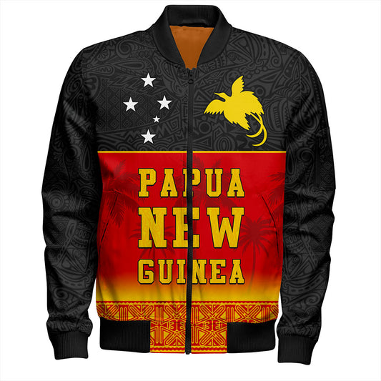Papua New Guinea Bomber Jacket Tribal Pattern Traditional Culture