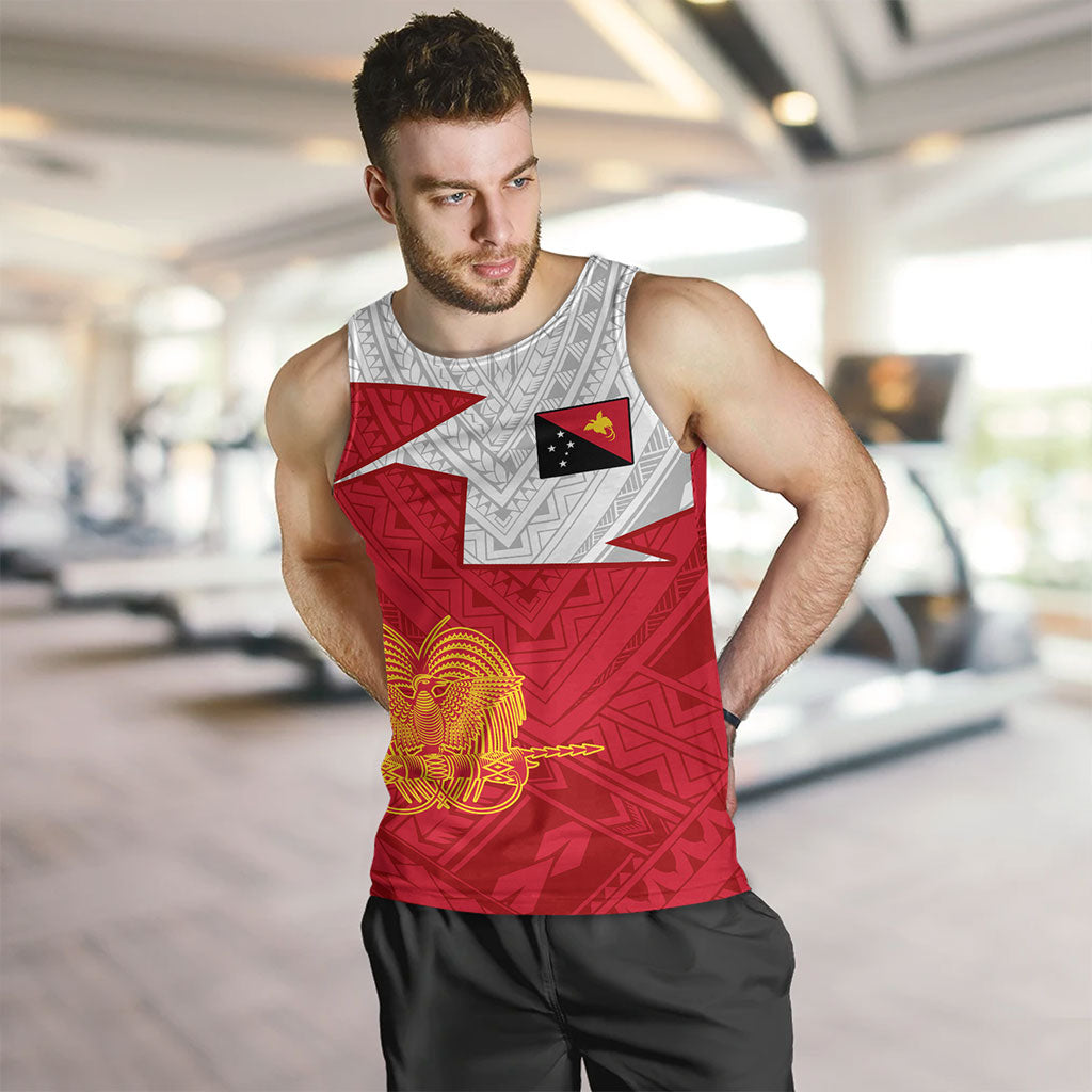 Papua New Guinea Tank Top Polynesian Tattoo Flag And Coat Of Arms