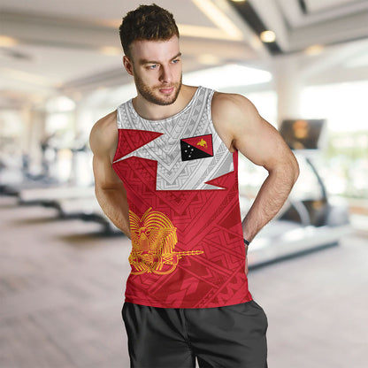 Papua New Guinea Tank Top Polynesian Tattoo Flag And Coat Of Arms