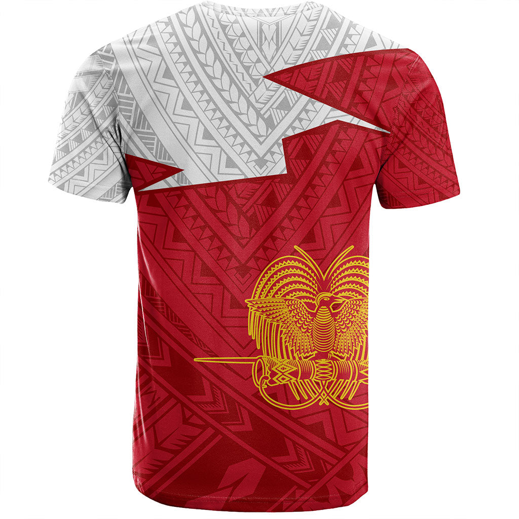 Papua New Guinea T-Shirt Polynesian Tattoo Flag And Coat Of Arms