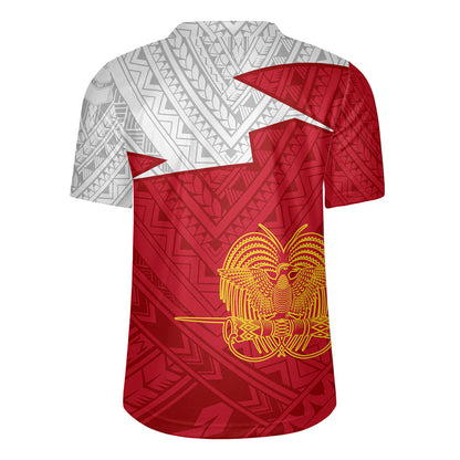 Papua New Guinea Rugby Jersey Polynesian Tattoo Flag And Coat Of Arms
