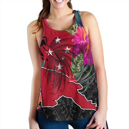 Papua New Guinea Women Tank Map Tropical Style