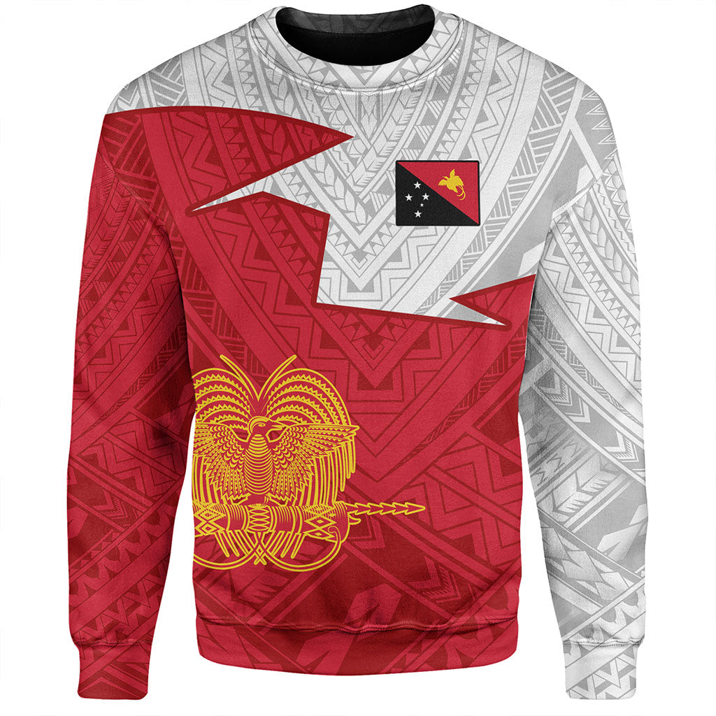Papua New Guinea Sweatshirt Polynesian Tattoo Flag And Coat Of Arms