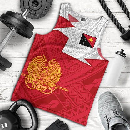 Papua New Guinea Tank Top Polynesian Tattoo Flag And Coat Of Arms