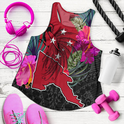 Papua New Guinea Women Tank Map Tropical Style