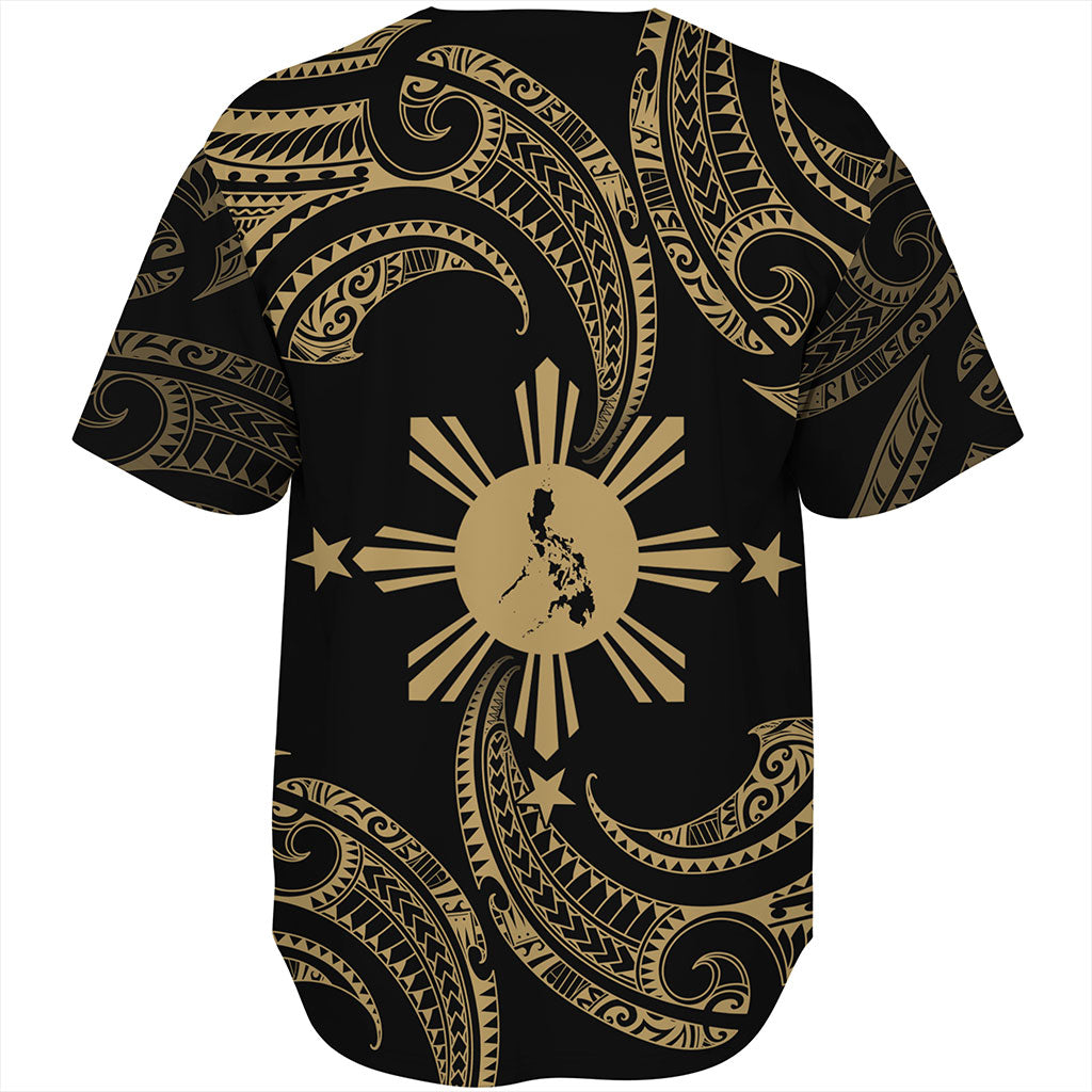 Philippines Filipinos Baseball Shirt Tribal Polynesian Wave Tattoo