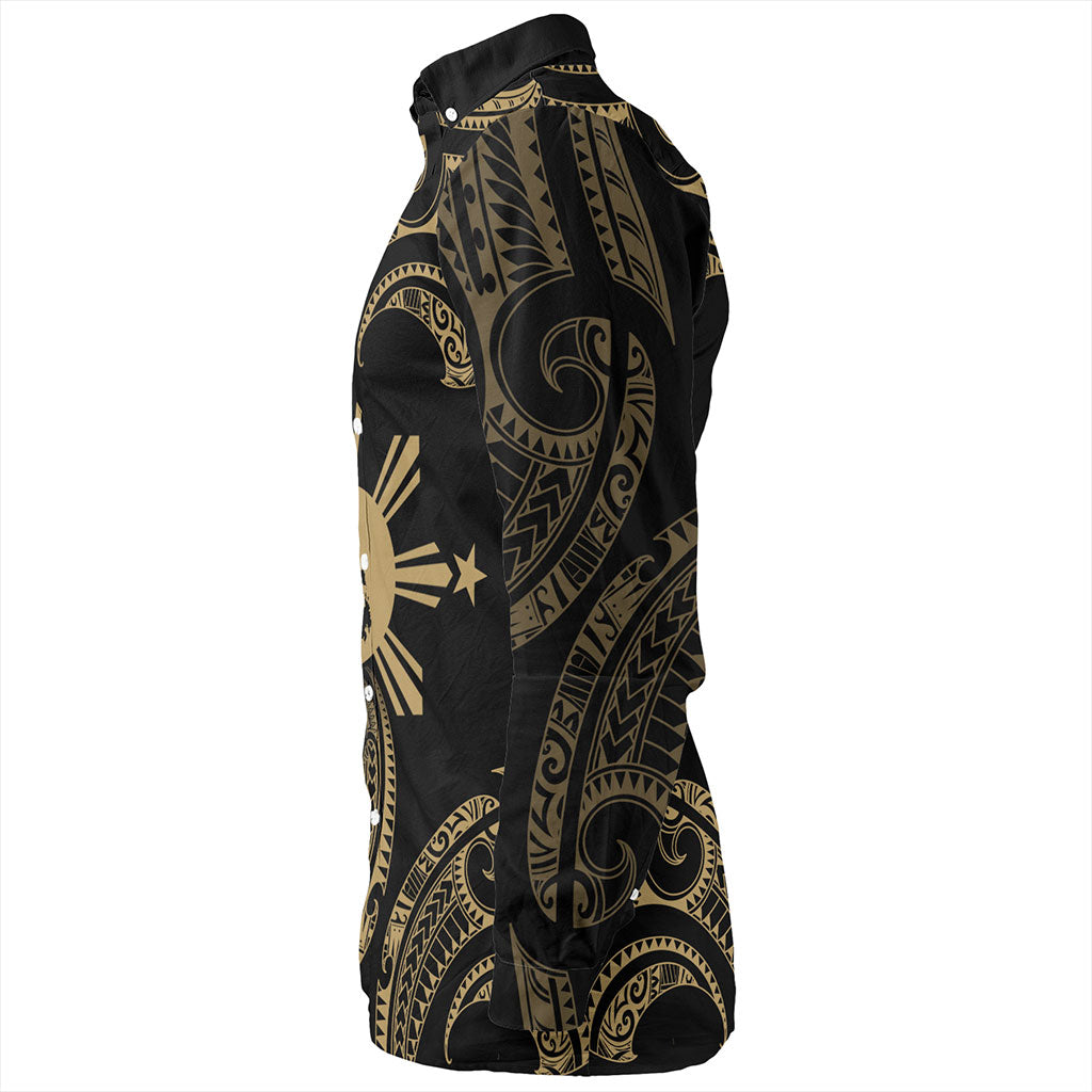 Philippines Filipinos Long Sleeve Shirt Tribal Polynesian Wave Tattoo