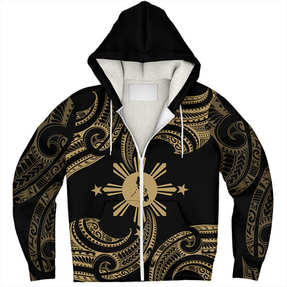 Philippines Filipinos Sherpa Hoodie Tribal Polynesian Wave Tattoo