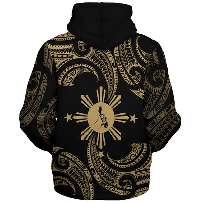 Philippines Filipinos Sherpa Hoodie Tribal Polynesian Wave Tattoo