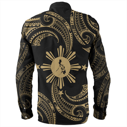 Philippines Filipinos Long Sleeve Shirt Tribal Polynesian Wave Tattoo