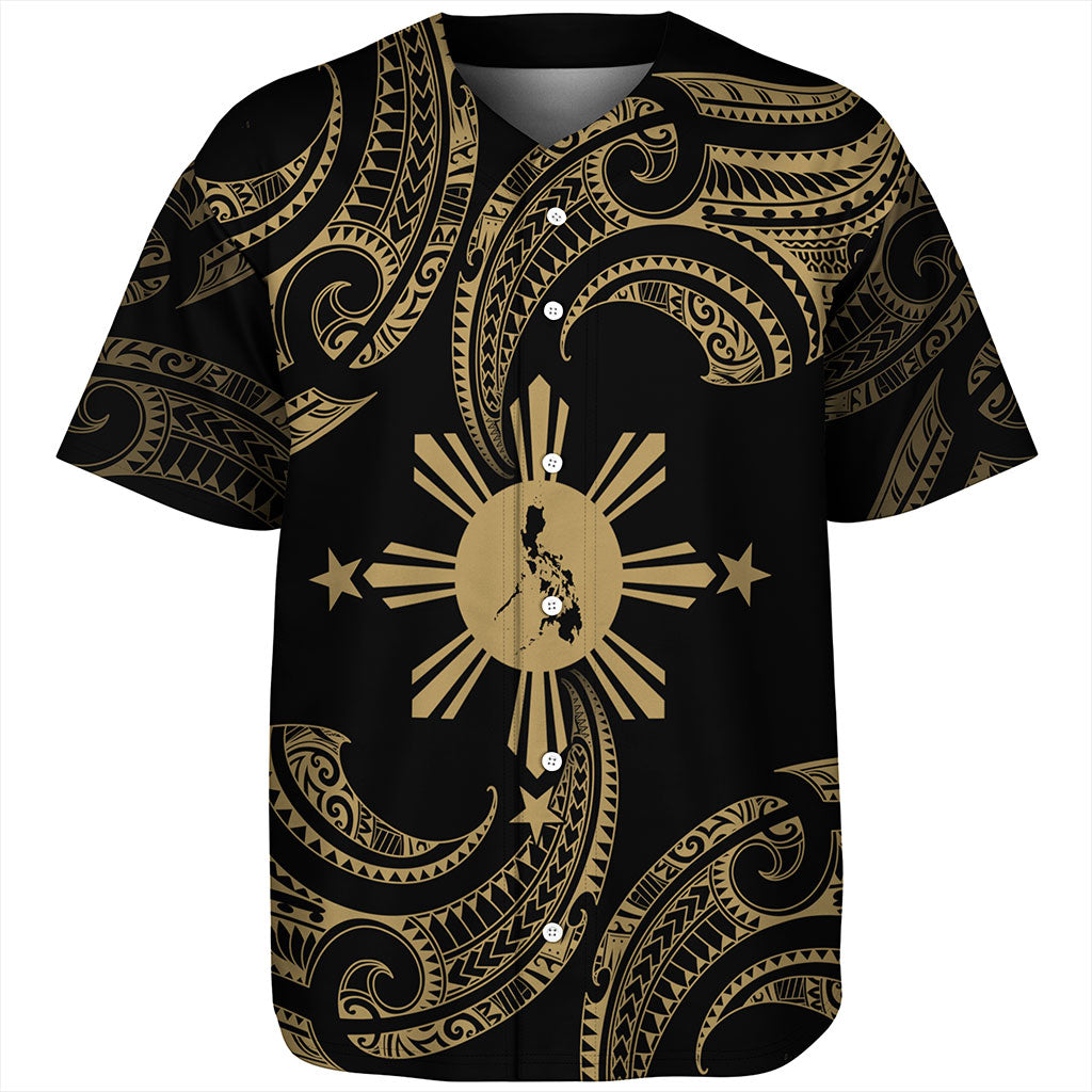 Philippines Filipinos Baseball Shirt Tribal Polynesian Wave Tattoo