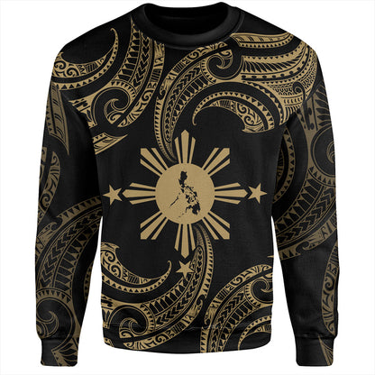 Philippines Filipinos Sweatshirt Tribal Polynesian Wave Tattoo