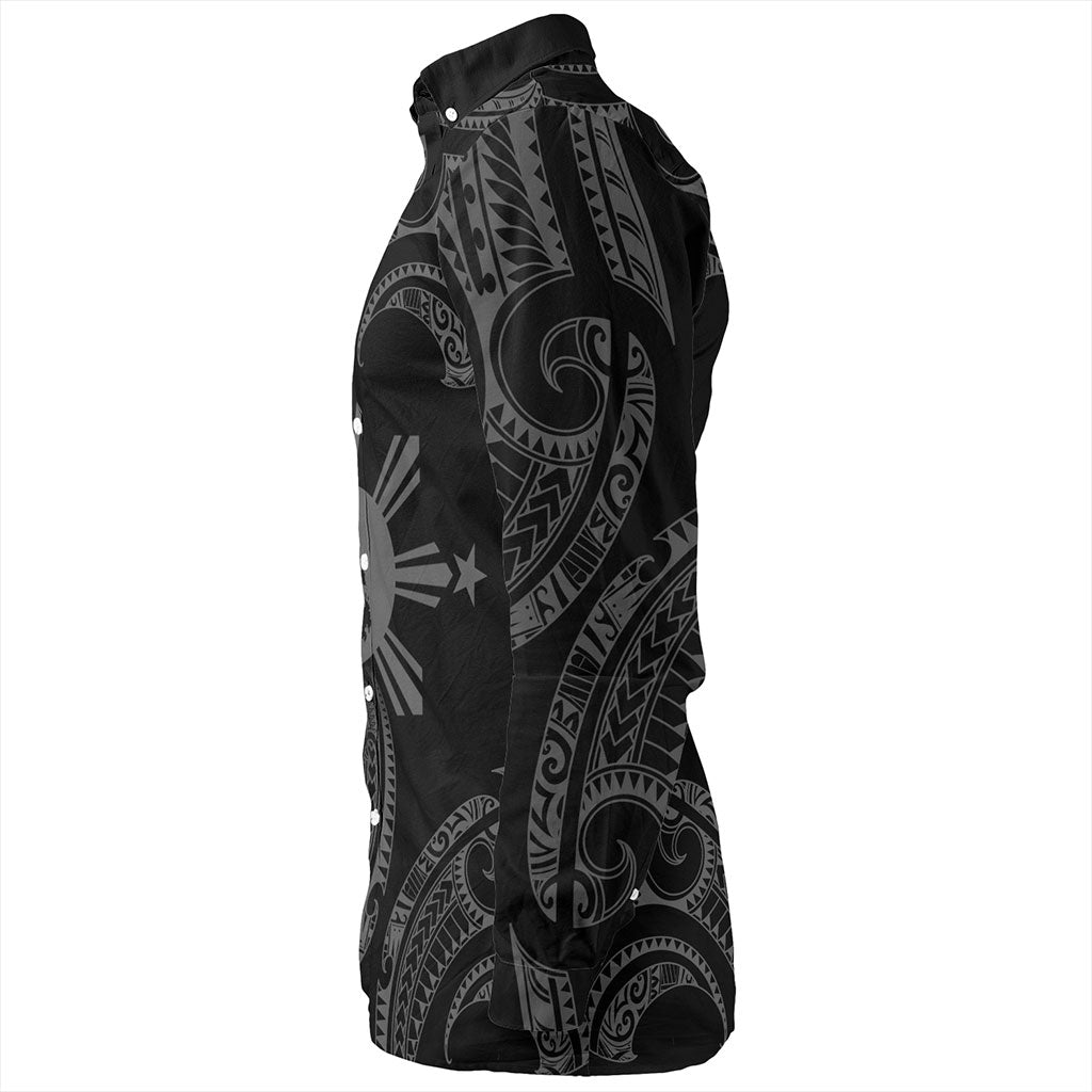 Philippines Filipinos Long Sleeve Shirt Tribal Polynesian Wave Tattoo