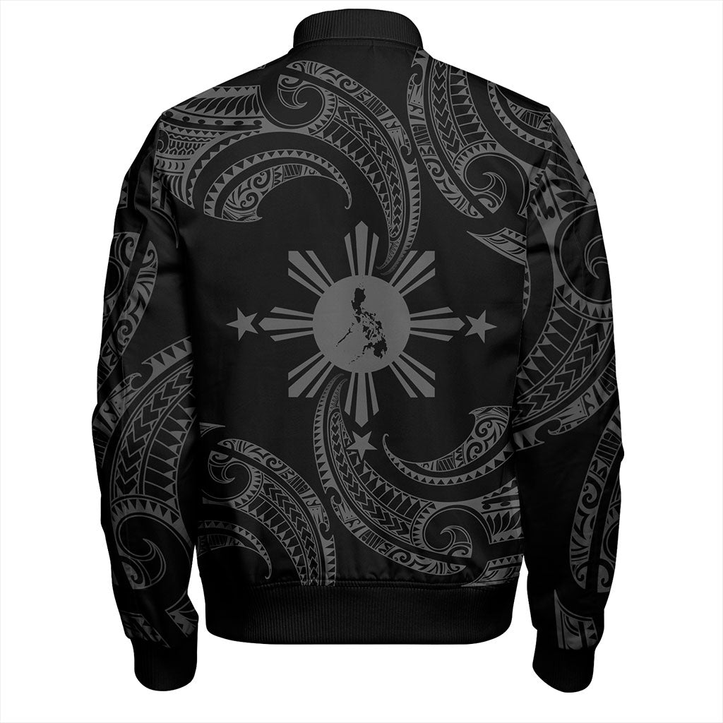 Philippines Filipinos Bomber Jacket Tribal Polynesian Wave Tattoo