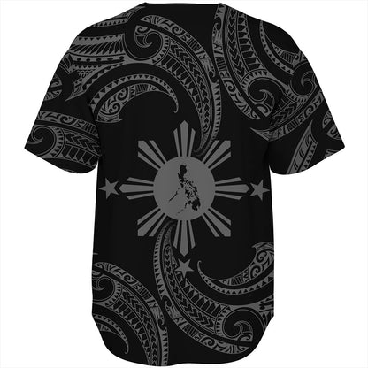 Philippines Filipinos Baseball Shirt Tribal Polynesian Wave Tattoo