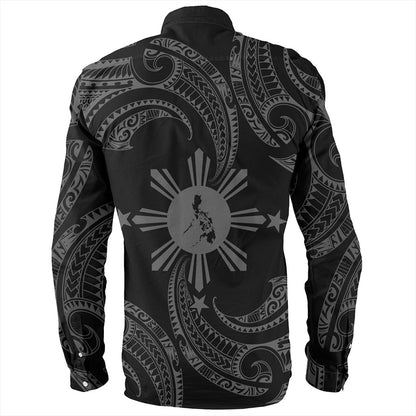 Philippines Filipinos Long Sleeve Shirt Tribal Polynesian Wave Tattoo