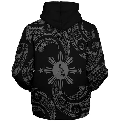 Philippines Filipinos Sherpa Hoodie Tribal Polynesian Wave Tattoo