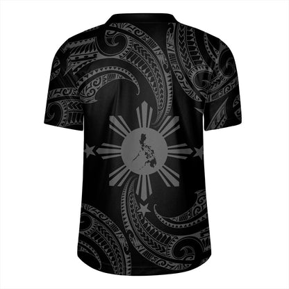 Philippines Filipinos Rugby Jersey Tribal Polynesian Wave Tattoo
