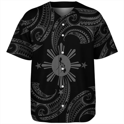 Philippines Filipinos Baseball Shirt Tribal Polynesian Wave Tattoo