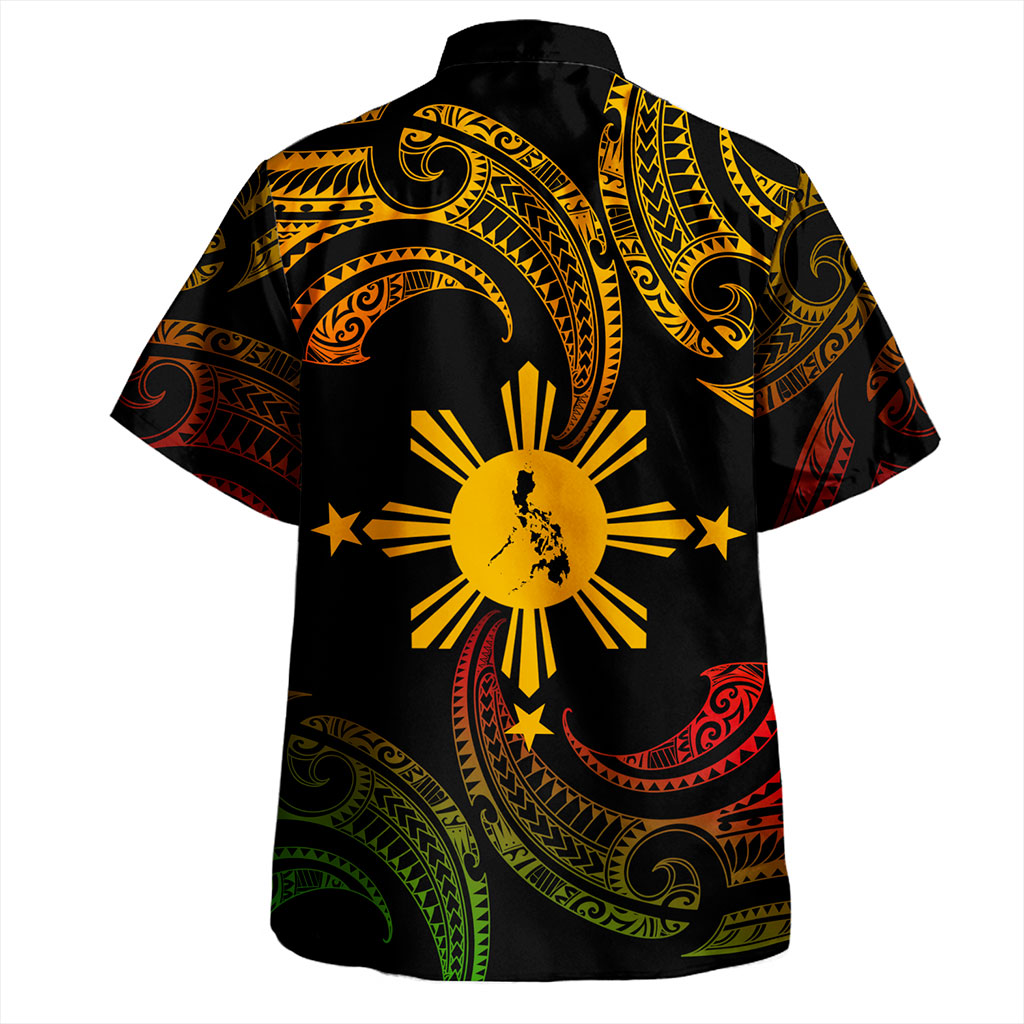 Philippines Filipinos Hawaiian Shirt Tribal Polynesian Wave Tattoo
