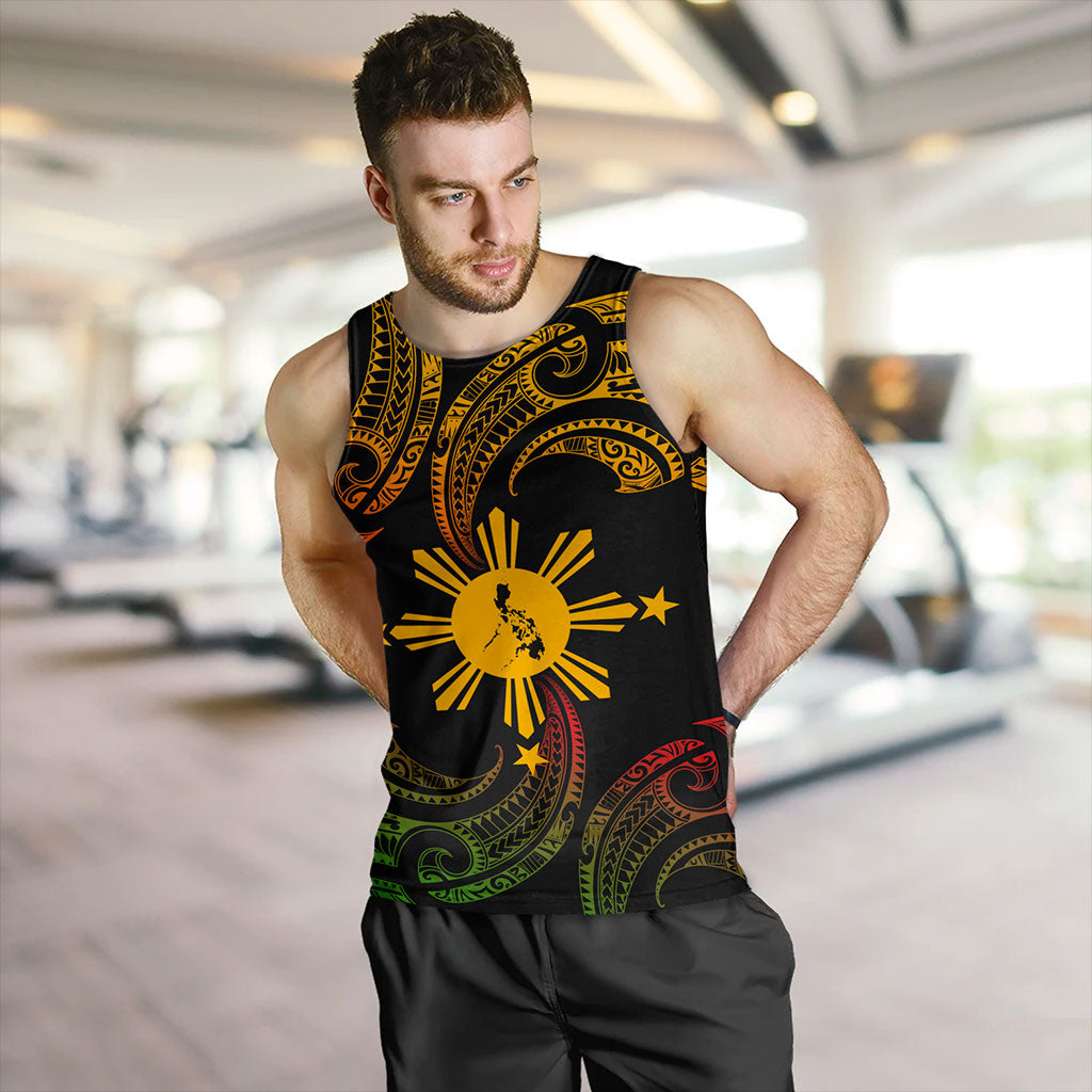 Philippines Filipinos Tank Top Tribal Polynesian Wave Tattoo