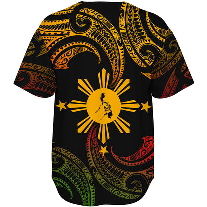 Philippines Filipinos Baseball Shirt Tribal Polynesian Wave Tattoo