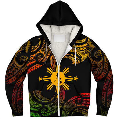 Philippines Filipinos Sherpa Hoodie Tribal Polynesian Wave Tattoo