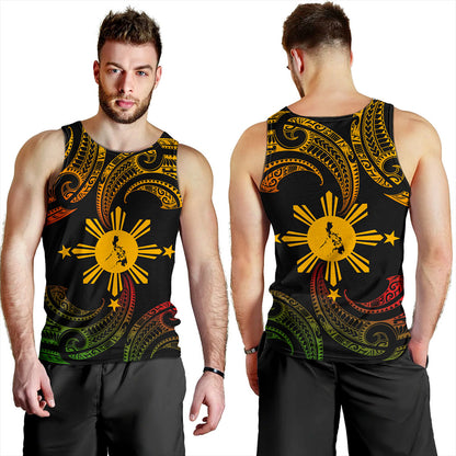 Philippines Filipinos Tank Top Tribal Polynesian Wave Tattoo