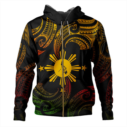 Philippines Filipinos Hoodie Tribal Polynesian Wave Tattoo