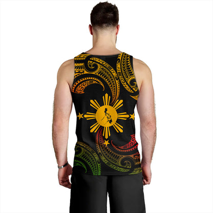 Philippines Filipinos Tank Top Tribal Polynesian Wave Tattoo