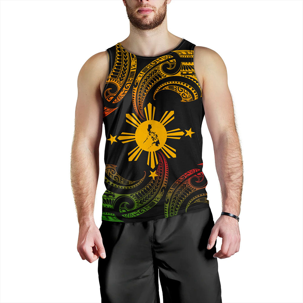 Philippines Filipinos Tank Top Tribal Polynesian Wave Tattoo