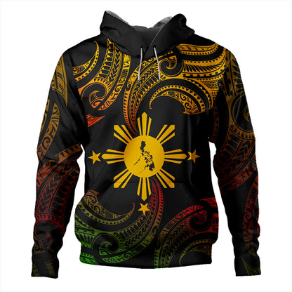 Philippines Filipinos Hoodie Tribal Polynesian Wave Tattoo