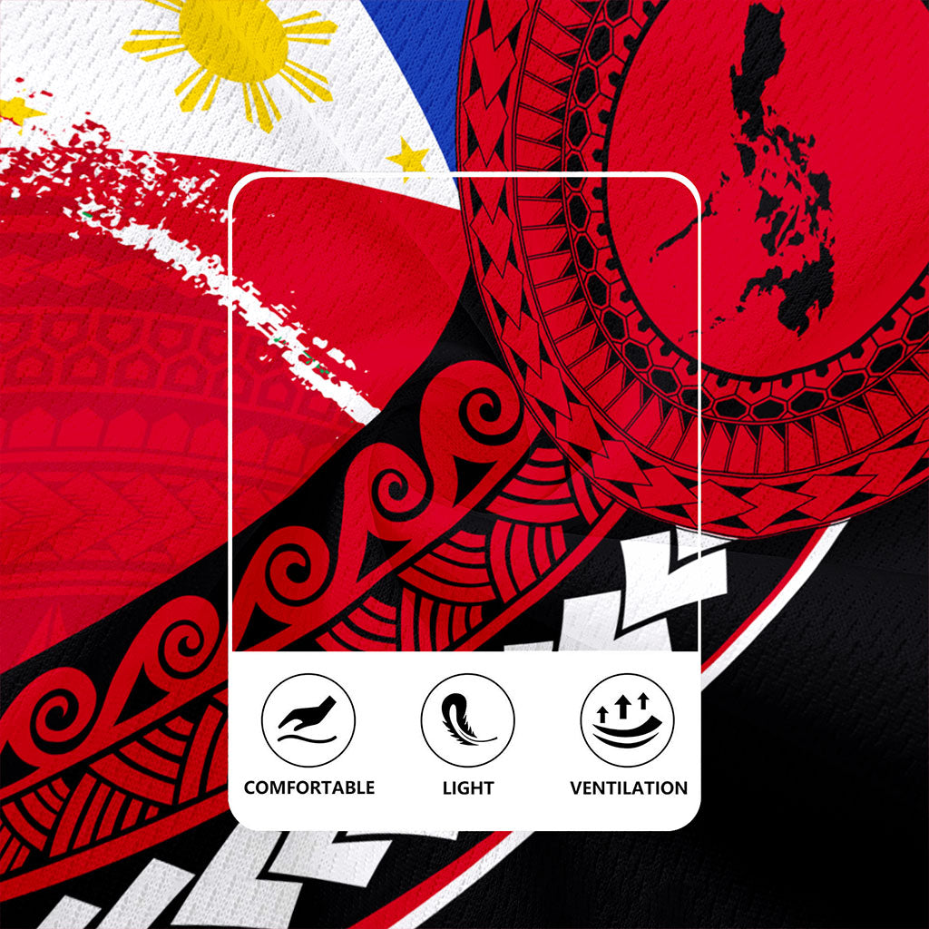 Philippines Filipinos Rugby Jersey Flag And Map Pattern Circle Style
