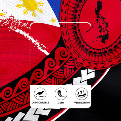Philippines Filipinos Rugby Jersey Flag And Map Pattern Circle Style