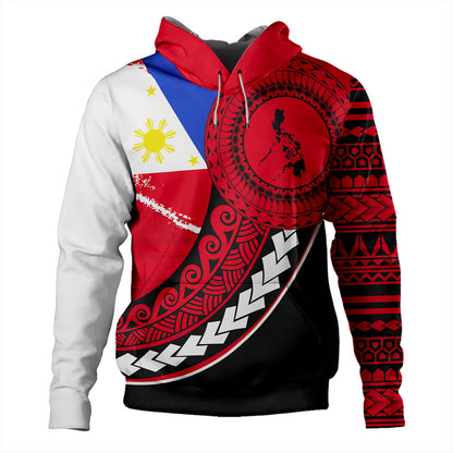 Philippines Filipinos Hoodie Flag And Map Pattern Circle Style