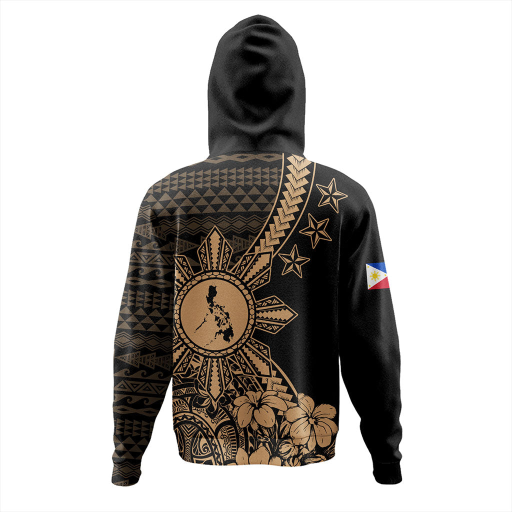 Philippines Filipinos Hoodie Star With Tribal Flower Design