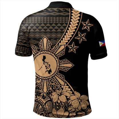 Philippines Filipinos Polo Shirt Star With Tribal Flower Design