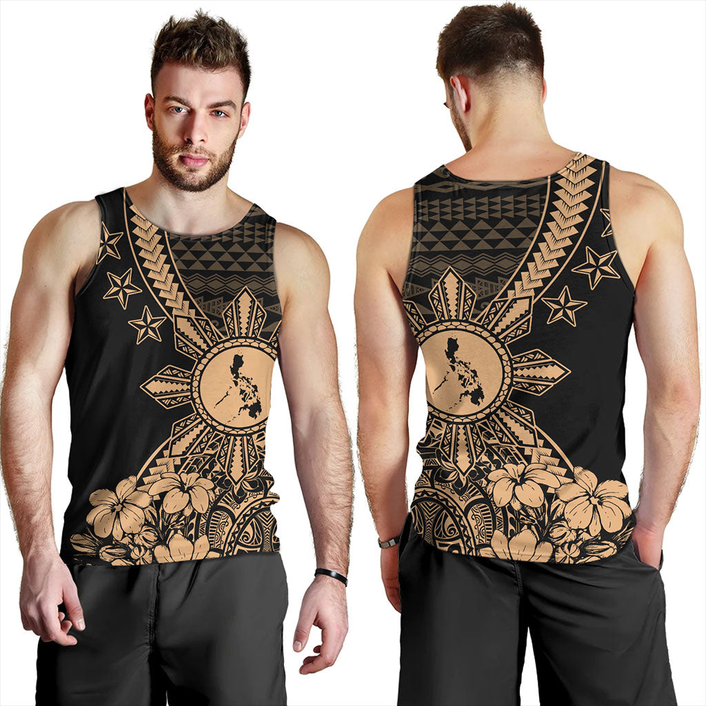 Philippines Filipinos Tank Top Star With Tribal Flower Design