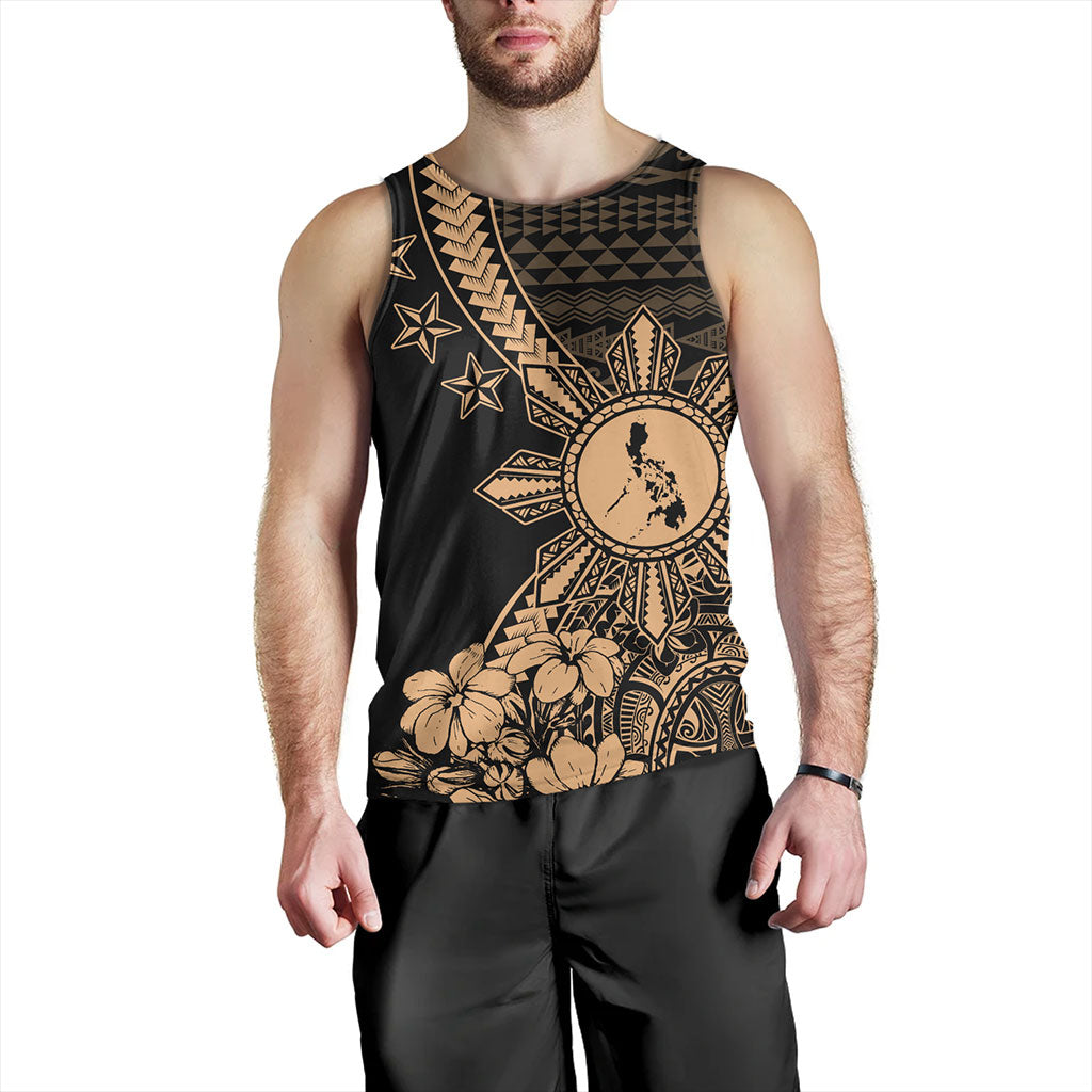 Philippines Filipinos Tank Top Star With Tribal Flower Design