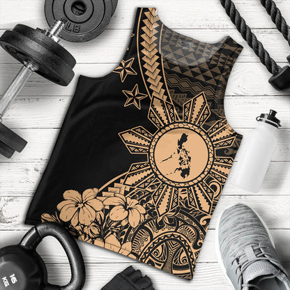 Philippines Filipinos Tank Top Star With Tribal Flower Design