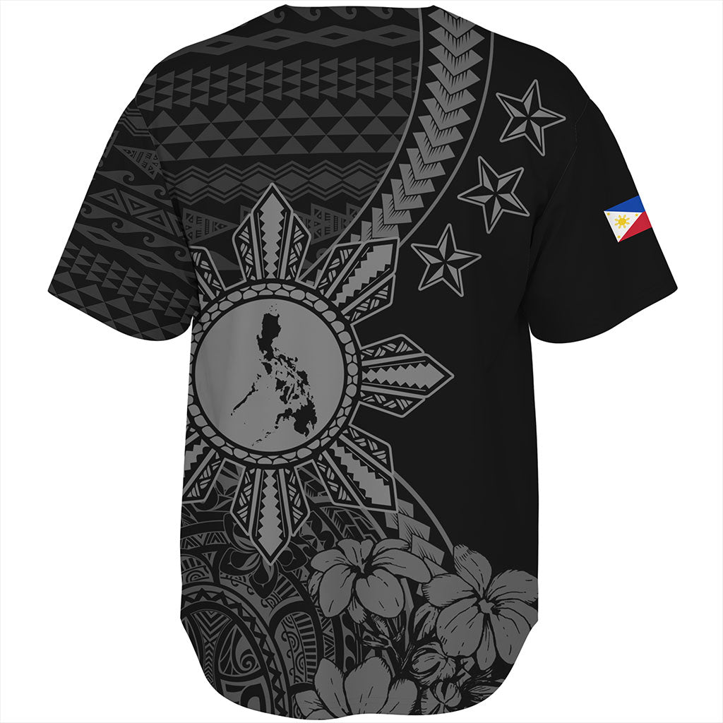 Philippines Filipinos Baseball Shirt Star With Tribal Flower Design