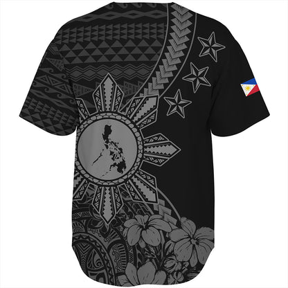 Philippines Filipinos Baseball Shirt Star With Tribal Flower Design