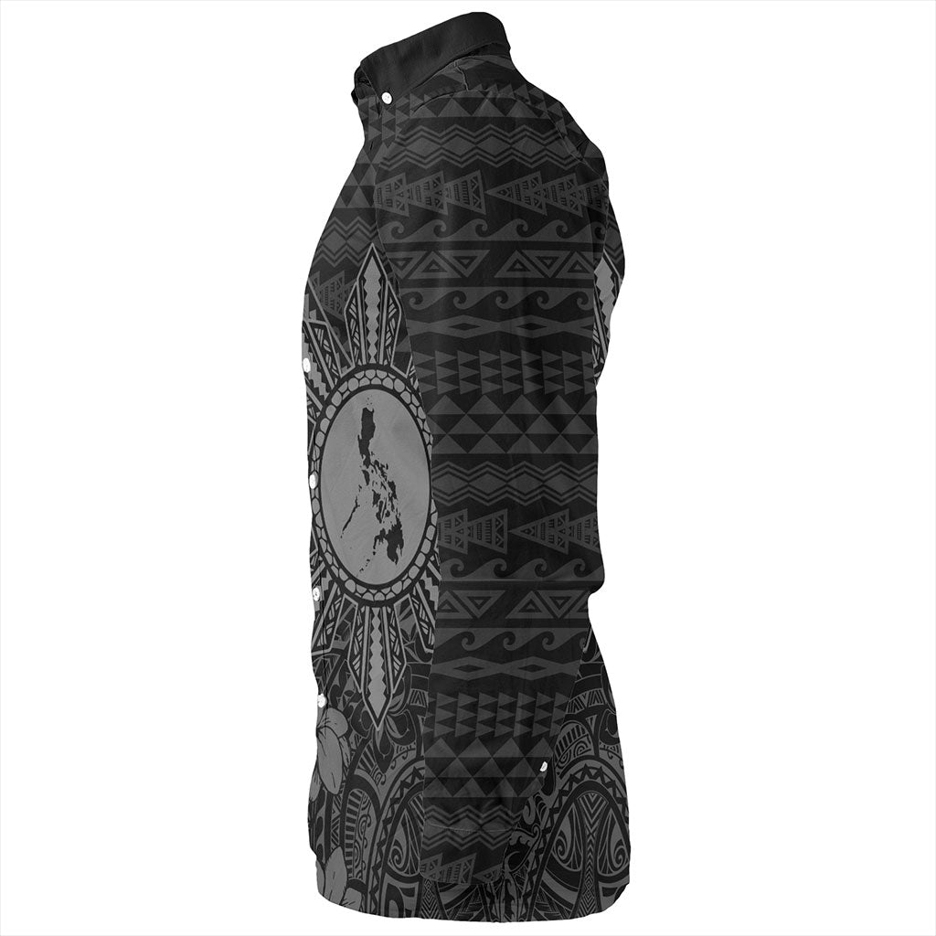 Philippines Filipinos Long Sleeve Shirt Star With Tribal Flower Design