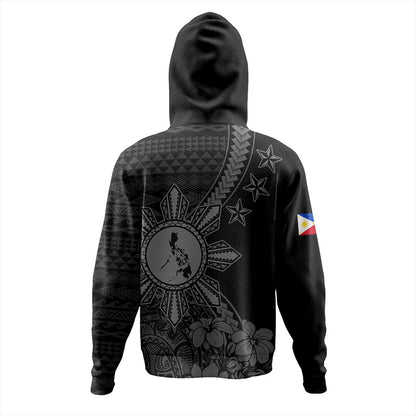 Philippines Filipinos Hoodie Star With Tribal Flower Design