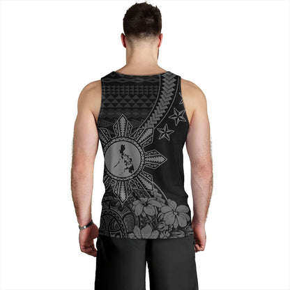Philippines Filipinos Tank Top Star With Tribal Flower Design