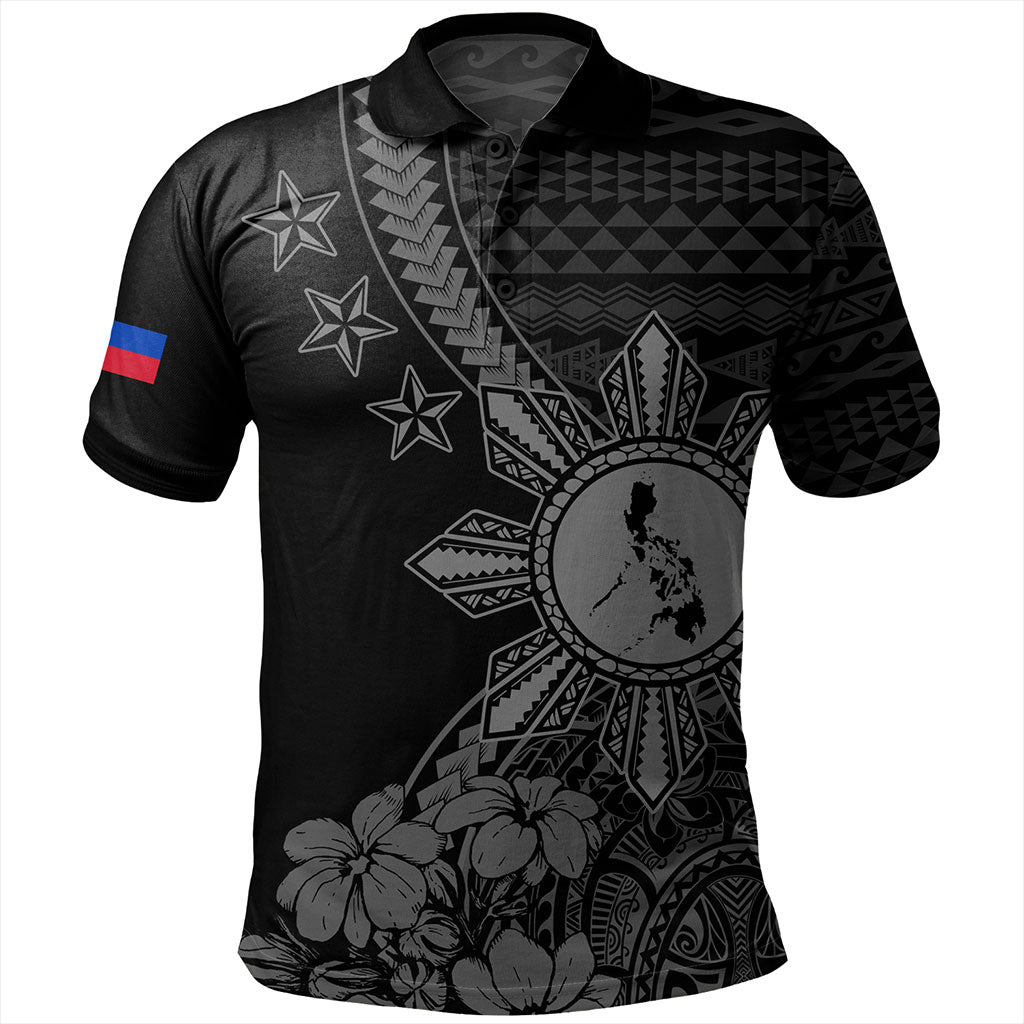 Philippines Filipinos Polo Shirt Star With Tribal Flower Design