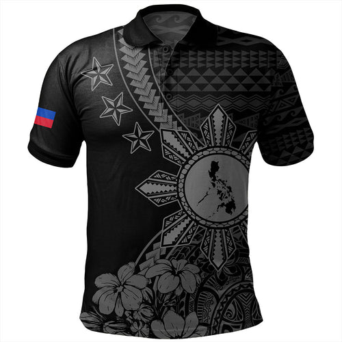 Philippines Filipinos Polo Shirt Star With Tribal Flower Design