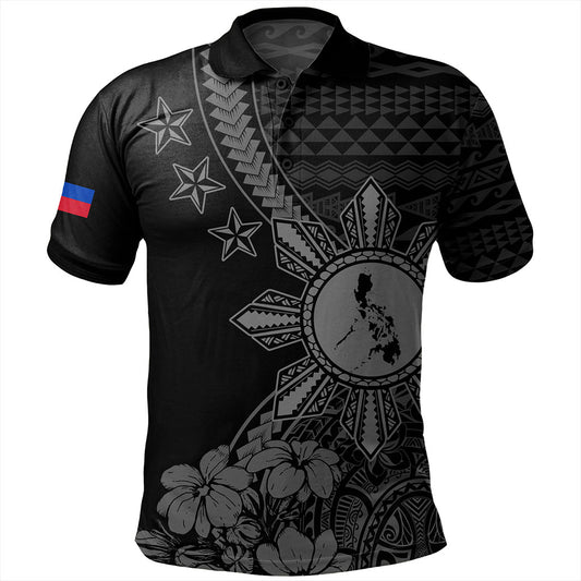 Philippines Filipinos Polo Shirt Star With Tribal Flower Design