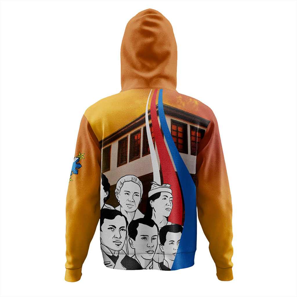 Philippines Filipinos Hoodie National Heroes Flag Sun And Star